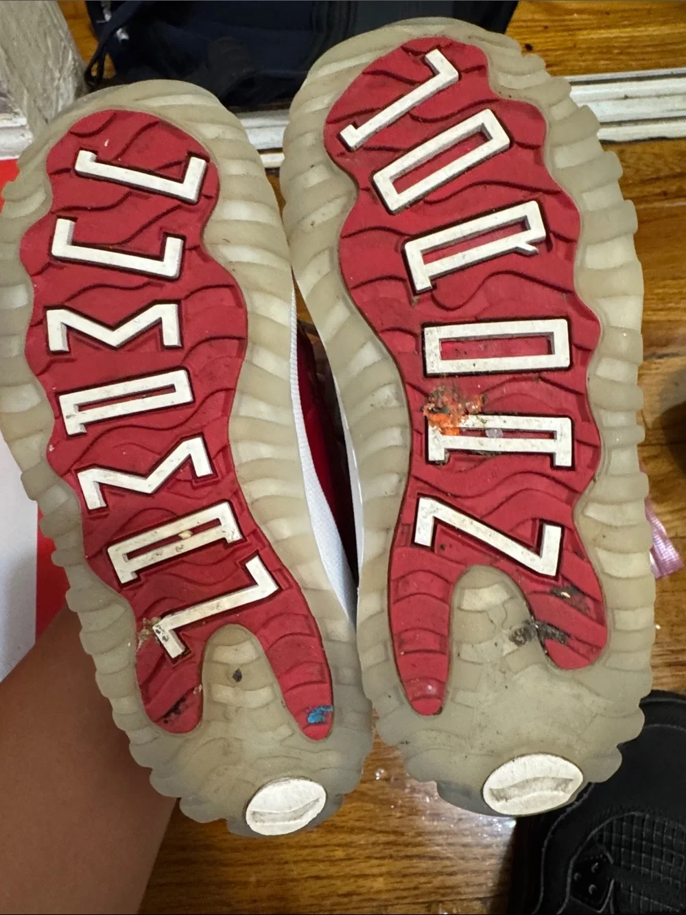 Jordan Kids Red and White Sneakers